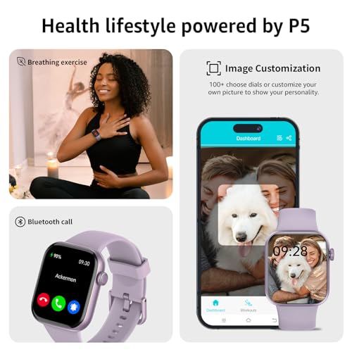 Smart Watch for Men Women Answer/Make Call, 1.85" Smartwatch, Fitness Watch with Heart Rate Blood Pressure Sleep Monitor, ...