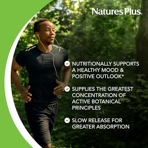 NaturesPlus Herbal Actives St John's Wort, Extended Release - 60 Tablets - Non-GMO, Vegetarian, Gluten Free - 60 Servings