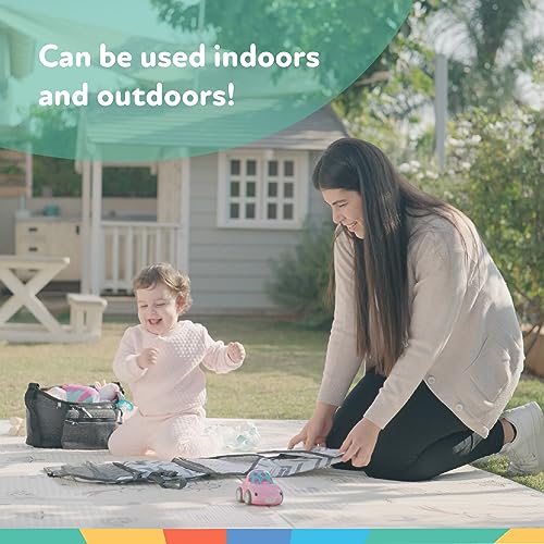 Nuby Reversible Baby Floor Mat, 77" x 58" - Foldable and Lightweight Baby Play Mat for Floor - Easy Storage and Travel - S...