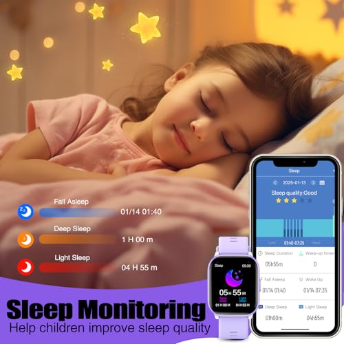 meoonley Kids Watch for Girls Boys with IP68 Waterproof, Girls Watch with 19 Sports Modes, Sleep Tracking, Pedometer, Stop...