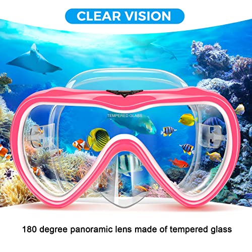 Supertrip Adult Swim Goggles, 2 Pack Snorkel Diving Mask with Nose Cover, Tempered Glass Scuba Swim Mask Snorkeling for Ad...