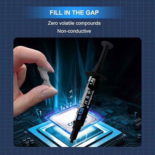 BSFF Thermal Paste, 1.8g with Toolkit CPU Paste Thermal Compound Paste Heatsink for IC/Processor/CPU/All Coolers, Carbon B...