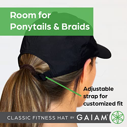 Gaiam Women's Classic Fitness Running Hat - Ponytail Hats with Quick-Dry Sweatband for Hiking & Summer Beach Vacation