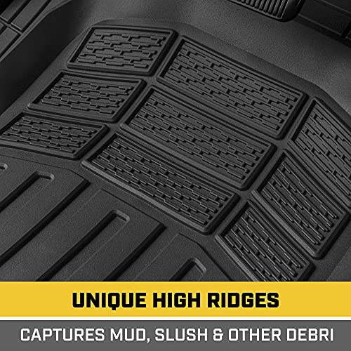 BDK Cat® CAMT-9013 (3-Piece) Large Heavy Duty Rubber Car Floor Mats with Trunk Cargo Liner, Trim to Fit Front & Rear Combo...