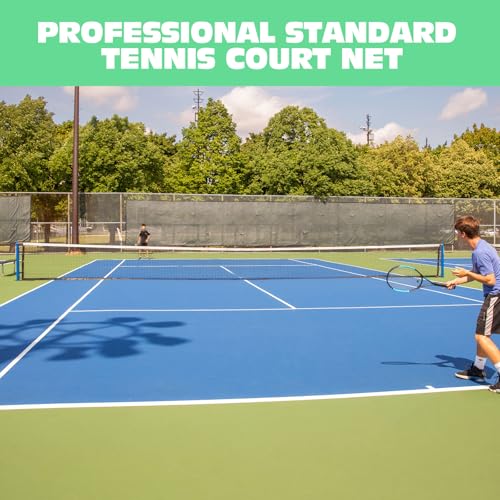 Tennis Net Professional Tennis Court Net 42FT Replacement Nets Heavy Duty Sport Nets with 2 Fiberglass Dowels, Compatible ...