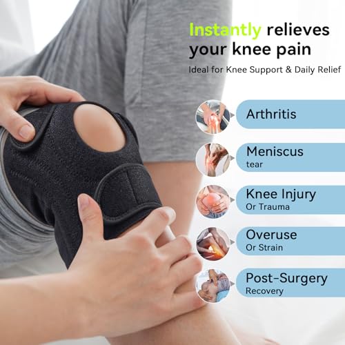 Plus Size Knee Brace with Side Stabilizers & Patella Gel Pads for Men & Women, Adjustable Knee Support for Knee Pain, Inju...