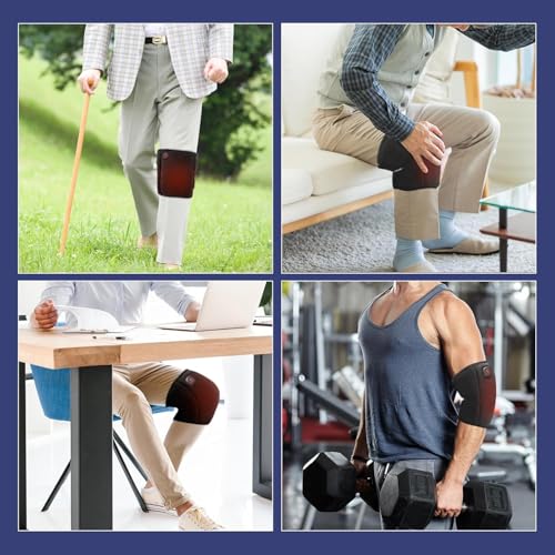Heating Pad for Knee Cordless, Heated Knee Brace with 3000mAh Large Battery Capacity, Knee Warmer for Arthritis Injury Spr...
