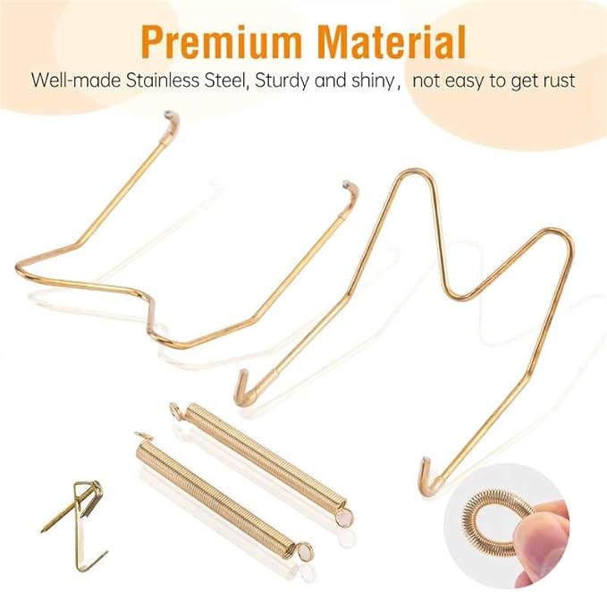 Bilillo 6 Pack Plate Hangers for The Wall, Suitable for 6-8 Inch Decorative Plates, Stainless Steel Heavy Duty Invisible Wire Holders with Wall Hooks, Plate Hangers for Display