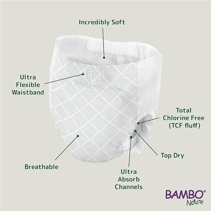 Bambo Nature Premium Dreamy Night Pants, Pull Up Pants, Eco-Labeled Night Time Diapers, Secure, Comfortable, Skin Friendly...