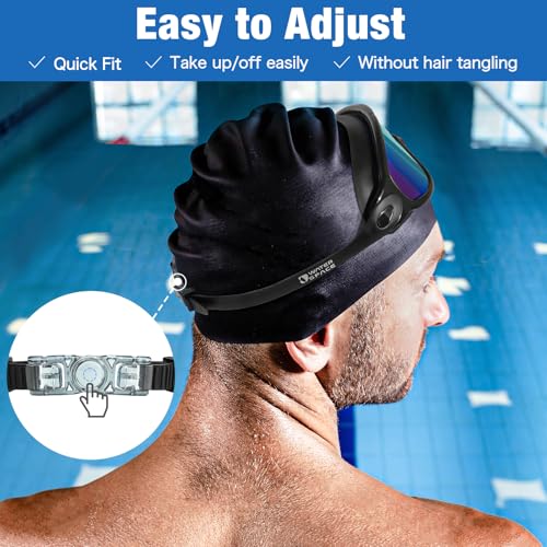 Water Space Swim Goggles 2 Pack for Adult Men Women, Anti-fog UV Protection No Leak 180° Wide View Clear Vision Pool Goggles
