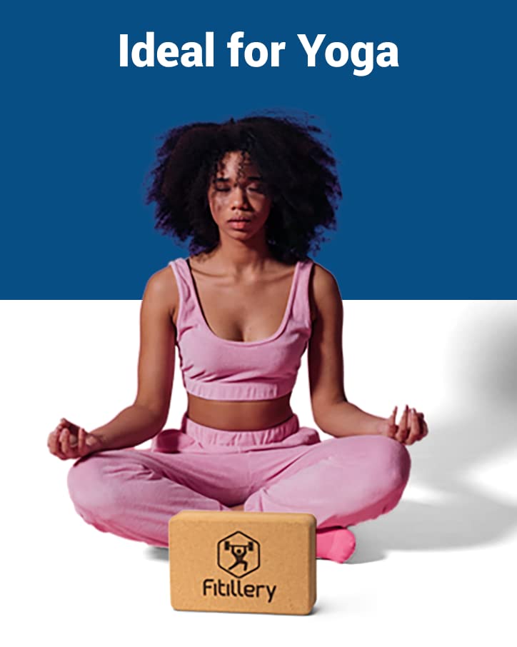 Fitillery Yoga Block, Resilient Material, Easy to Grip, Comfortable Edges - 2 PACK