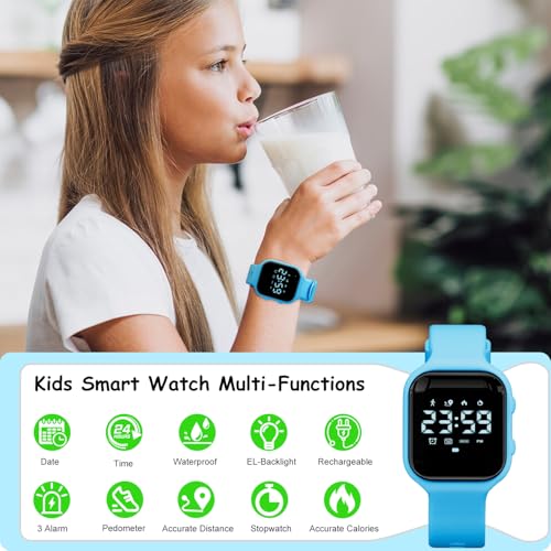 GOLDEN HOUR Kids Digital Sport Watches with Fitness Tracker, Alarm Clock, Stopwatch, No App Waterproof Birthday Gifts for ...