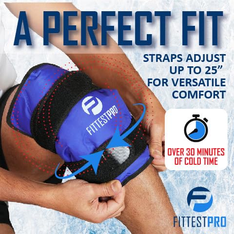 Fittest Pro Knee Ice Pack Wrap for Pain Relief, Reusable Hot and Cold Therapy Wrap for Swelling, Recovery, and Therapy for...