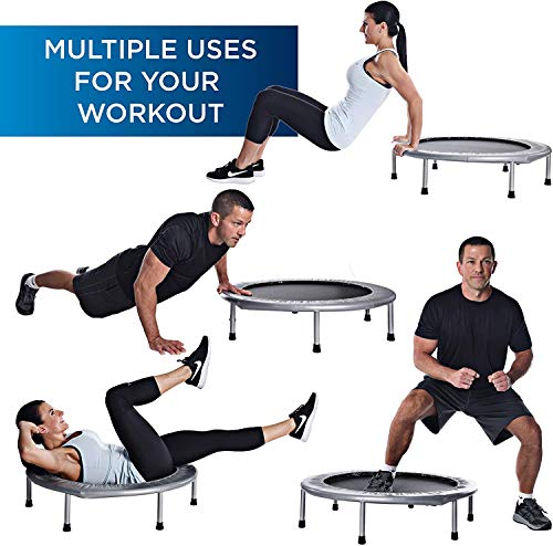 Stamina Folding Trampoline with Smart Workout App, Black - Portable Fitness Rebounder for Home Gym, Cardio & Strength Trai...