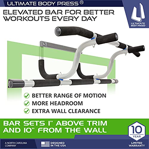 Ultimate Body Press XL Doorway Pull Up bar with Elevated bar & Adjustable Width
