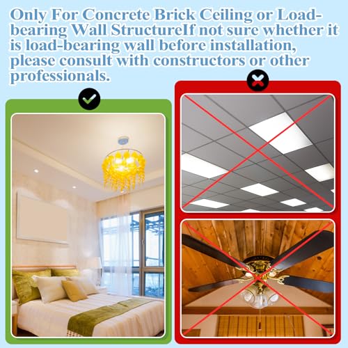 Tandefio 2 Sets Elderly Pull up Bed Trapeze Ceiling Mounted Bar Trapeze Stand Ladder Bed Helper 2 Stainless Steel Fixing P...