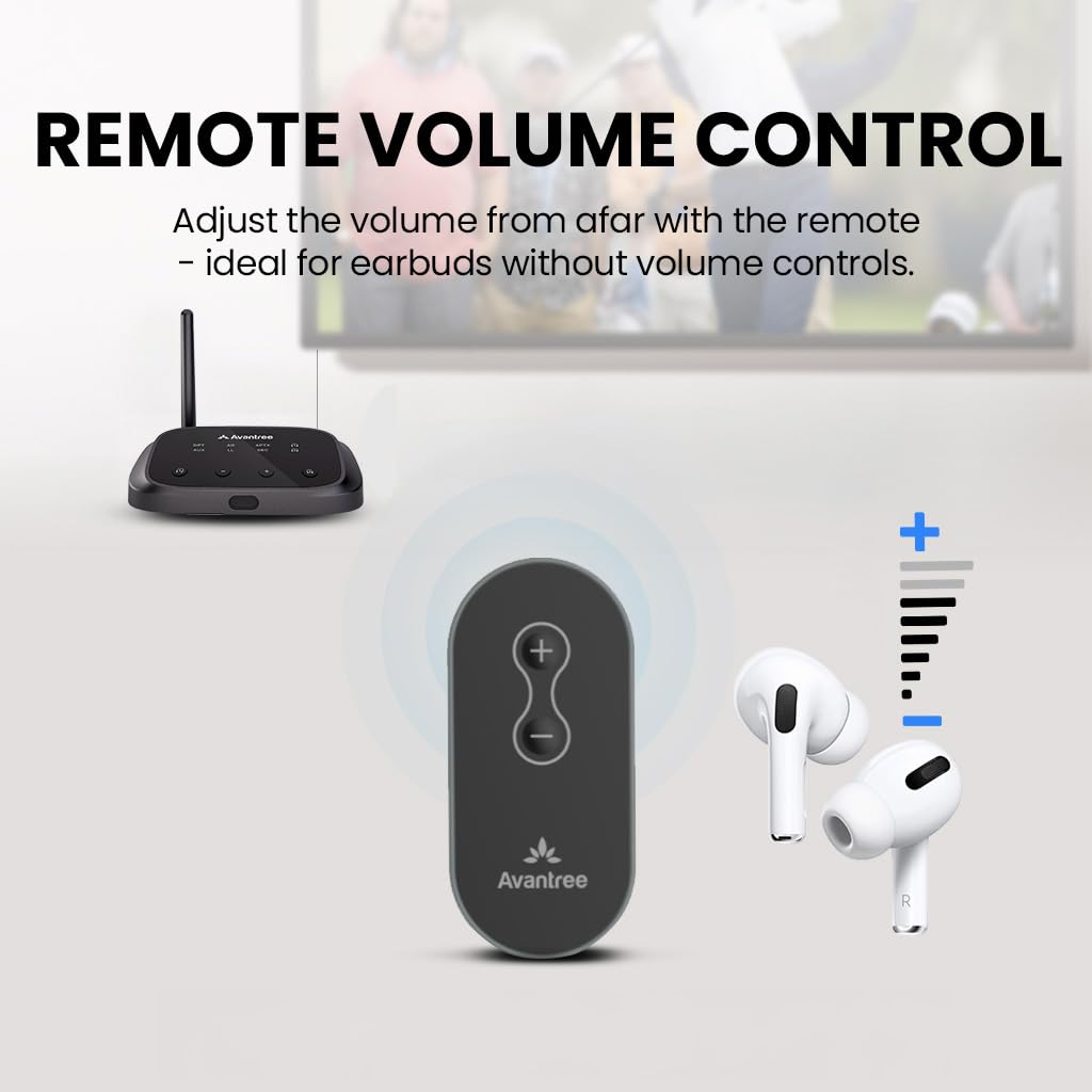Avantree Oasis Plus 2 - Bluetooth 5.3 Transmitter For Tv To Wireless Headphones/Speaker, Compatible With Optical & Aux Output Tv