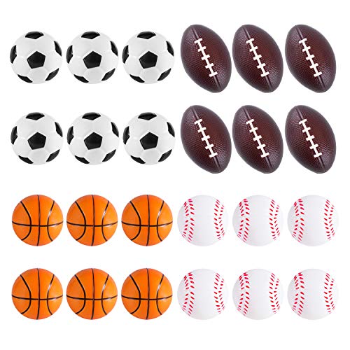 Super Z Outlet Mini Foam Sports Balls 24 Pack for Kids Adults Mini Baseball Football Basketball Soccer Stress Toy Game Par...