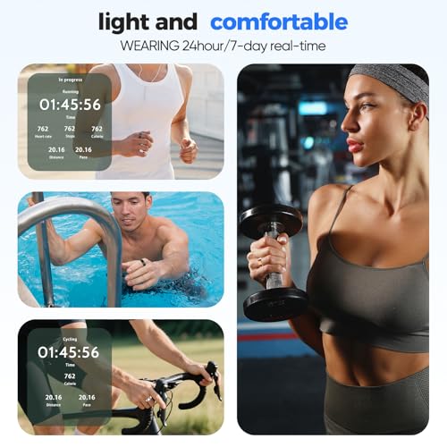 BIEMHA Smart Ring IP68 Waterproof，5-Day Long Battery Life, No Subscription Fee，Fitness Health Tracker for Men Women, Heart...