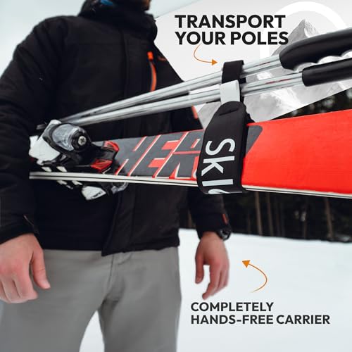 Sklon Ski Strap and Pole Carrier | Avoid the Struggle and Effortlessly Transport Your Ski Gear Everywhere You Go | Feature...