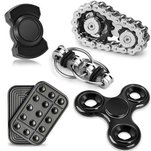 Valentines Day Gifts for Him 5 Pcs Fidget Toys Adults & Teen Metal Fidgets Spinner Magnetic Slider Cool Gadgets Office Des...