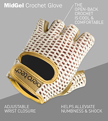 AERO|TECH|DESIGNS | Crochet Cycling Gloves | Gel Padded Palms | Natural Leather and Cotton