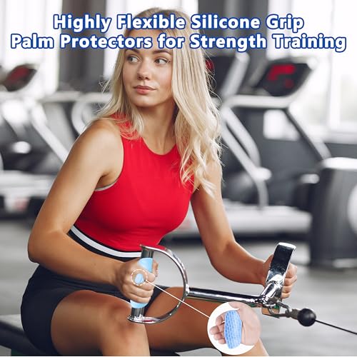 Epritliber Silicone Gym Grips for Weight Lifting,Workout Gloves for Women Men Alternative,Anti Slip Gym Workout Grip,Rubbe...