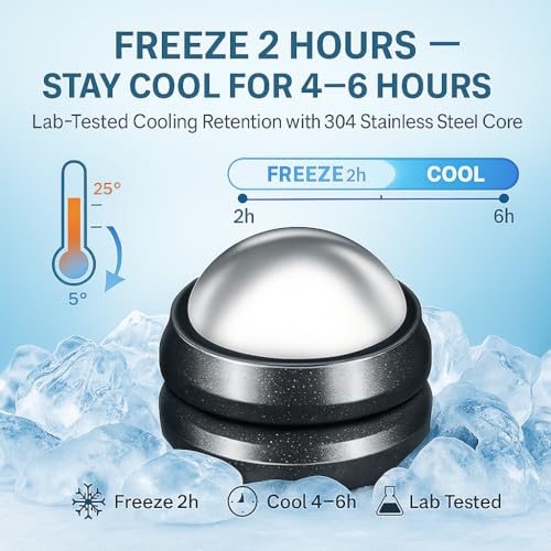 Flyfan Cold Massage Roller Ball - Stocking Stuffers Gifts for Men Women Teens Boys，Stays Cold for 6 Hours,Sports Fitness R...