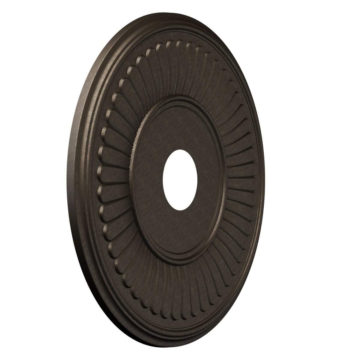 19Od X 3 1/2Id X 1P Berkshire Thermoformed Pvc Ceiling Medallion (Fits Canopies Up To 8 3/8), Metallic Black Night