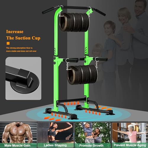 DlandHome Power Tower Pull Up Dip Station Multi-Function Fitness Equipment for Strength Training Adjustable Height Dip Sta...