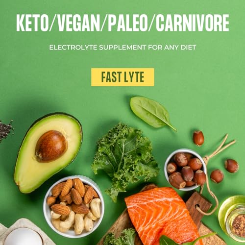 FAST LYTE No Sugar Electrolytes Powder in The Raw | Mix in Coffee, Soup, Juice, Water, Smoothies, Broth, Anything | No Swe...