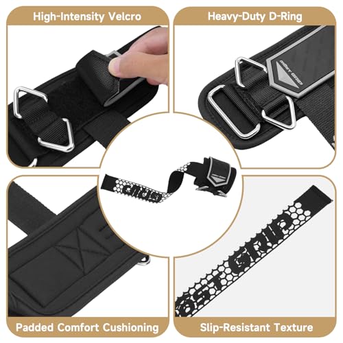 MOST GRIP Drip Glue Non-Slip Wrist Straps for Weightlifting, 2-in-1 Lifting Straps with D Rings for Cable Machine Workout,...