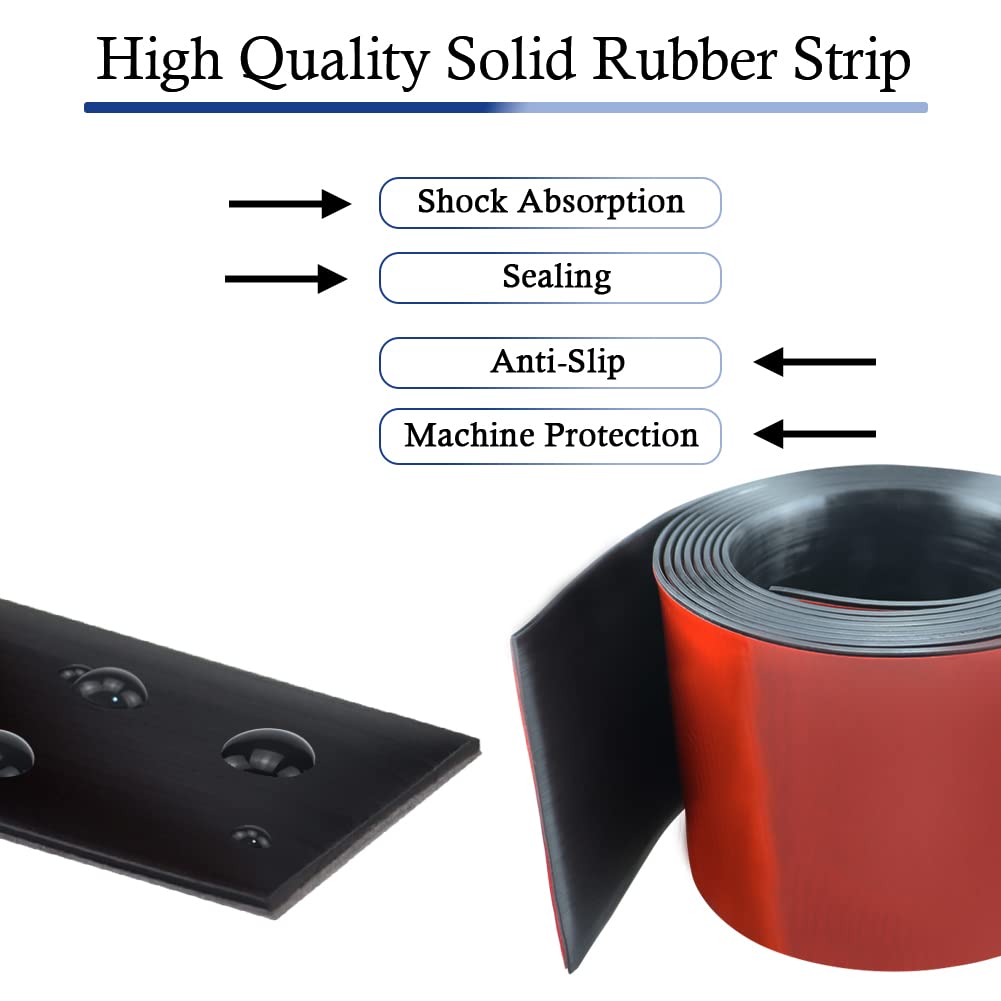 Neoprene Rubber Strips Self Adhesive Solid Rubber Sheets, Rolls & Strips for DIY Gaskets Crafts Pads Seals Warehouse Flooring Neoprene Sheet with Adhesive Backing (4" Wide x 1/5" Thick x 20' Long)