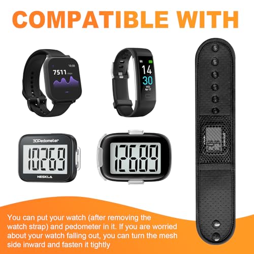 NESKLA Ankle Straps for Fitness Trackers, Soft Adjustment Pedometer Ankle Band Compatible with Fitbit, Breathable Mesh Spo...