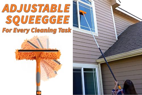 30 Foot High Reach Duster Kit with 5-24 ft Extension Pole // High Ceiling Dusting and Window Cleaning Kit with Telescopic ...