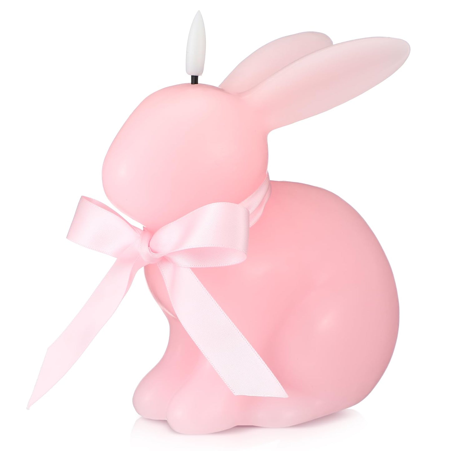 Baquler Easter Bunny Flameless Candle, Easter Real Wax Carved Led, Scented Bunny Shape Flameless Candle Set for Home Living Room Bedroom Party Decoration Centerpiece Table Home Decor (White)