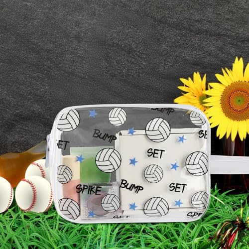 Lebaley 16PCS Volleyball Team Gifts Cosmetics Bag - PVC Clear Portable Makeup Bags Organizer 7 x 5.5 x 1.7 '' Waterproof S...
