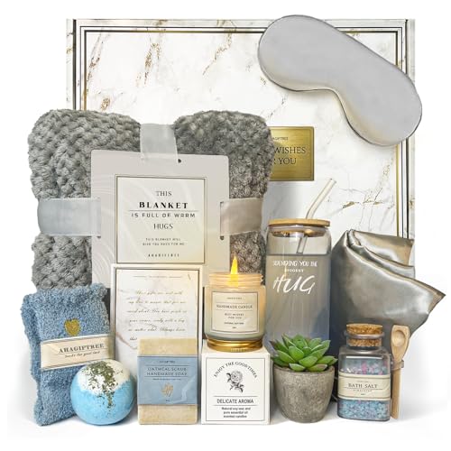 AHAGIFTREE Get Well Soon Gift Baskets For Women,12PC Get Well Gifts for Women After Surgery,Birthday,Care Package,Grief,Sy...