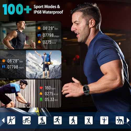 Smart Watch for Women Men with Text and Call, 2025 New AI Smartwatches with Heart Rate/SpO2/Sleep/Stress Monitor, 100+ Spo...