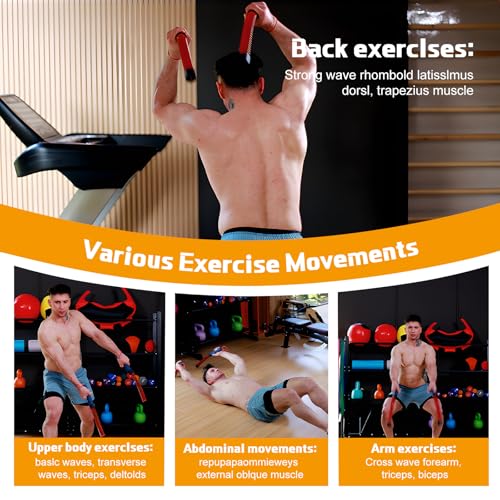Tasdurian Upgraded Ropeless Exercise Rope 2.0 for Exercise Workout 4 Adjustable Weight Levels Jump Rope Portable Strength ...