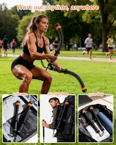 Ropeless Battle Ropes- Adjustable Portable Low-Impact Workout Equipment for Home Gym, Fitness Equipment for HIIT, Cardio &...
