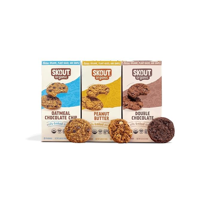 Skout Organic Soft Baked Cookie Variety Pack (3 Pack) | Soft Baked Cookies | Plant-Based | Vegan | Gluten, Dairy, & Soy Free (3