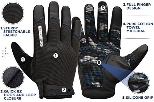 RDX Weight Lifting Gloves with Wrist Support -Touch Screen Full Finger Gym Workout, Breathable Anti Slip Padded Grip, Men ...