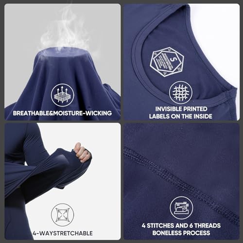 Bodvera Thermal Underwear for Men Long Johns with Fleece Lined Base Layer Set for Cold Weather(Top and Bottom)