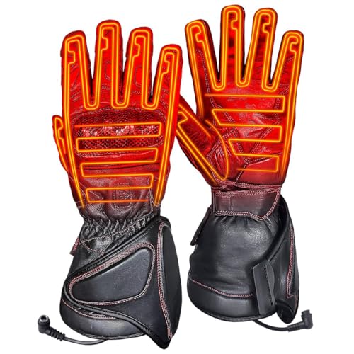 Gerbing 12V Heated Motorcycle Gloves, Extreme TPU Hard Knuckle, Water-Resistant, Leather, Unisex Ergonomic Fit 3XL