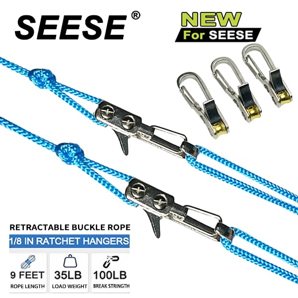 SEESE Rope Tightening Tool & Tensioner: Retractable Rope with Alloy Buckle for Outdoor Enthusiasts - Perfect for Camping T...