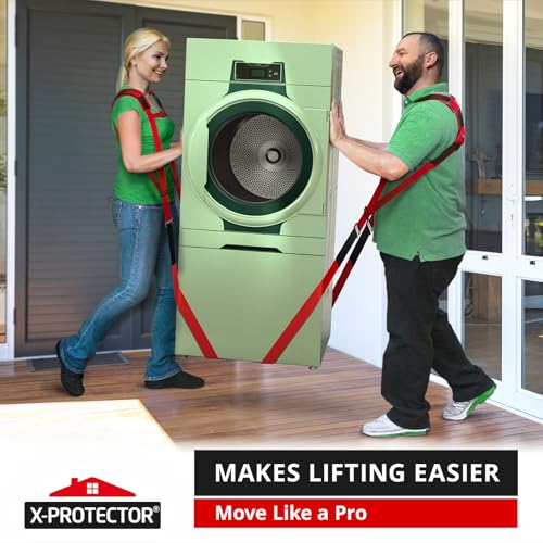 X-Protector Moving Straps - 2 Pairs - Lifting Straps for 2 Movers - Move Furniture Easily and Safely - Perfect for Lifting...