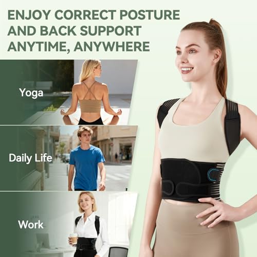 Back Brace Posture Corrector for Women and Men, 4-Point Back Support System for Upper/Lower Back Pain Relief, Scoliosis & ...