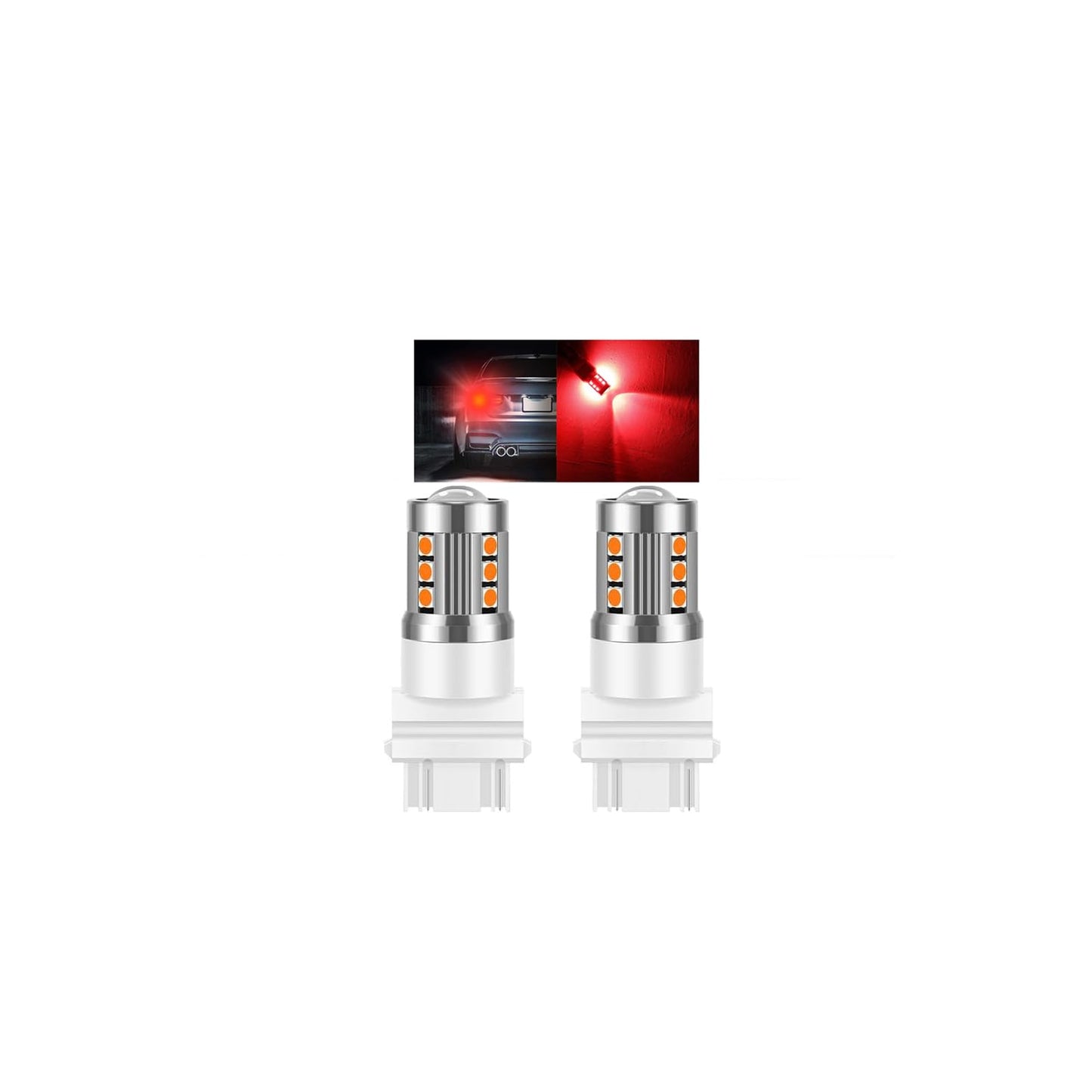 Mandark 3157 T25 Led Car Turn Signal Bulbs  2Pcs Super Bright Automotive Front Rear Blinker Light  Brighter Vehicle Marker Parking Lighting Accessories  Universal For Suv Sedan Truck (Red)