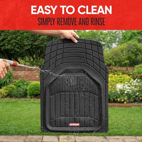 Motor Trend 943-BK FlexTough Defender Car Floor Mats -Next Generation Deep Dish Heavy Duty Contour Liners for Car SUV Truc...